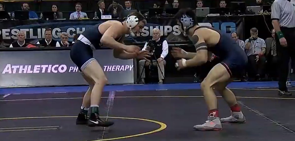NCAAWrestling's tweet image. If you're not watching the Nolf/Martinez match in OT right now, you're missing out! Catch it on the @BigTenNetwork!