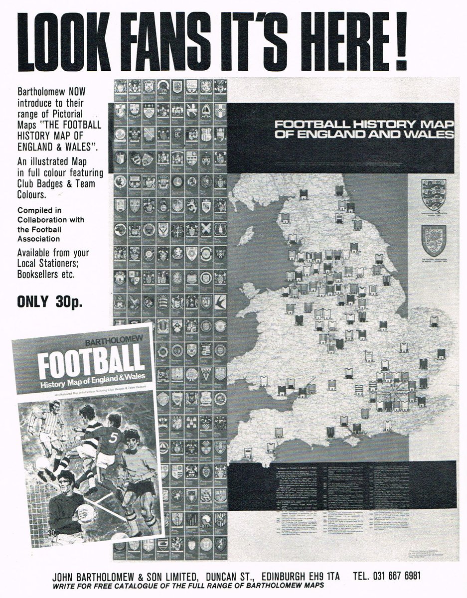 Look fans it's here! Football history map of England and Wales