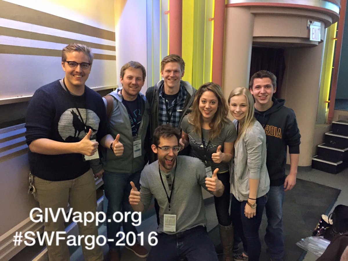 givvapp's tweet photo. When you work this hard, you can't help but smile! Awesome weekend #SWFargo @emergingprairie https://t.co/B72Vez0gta