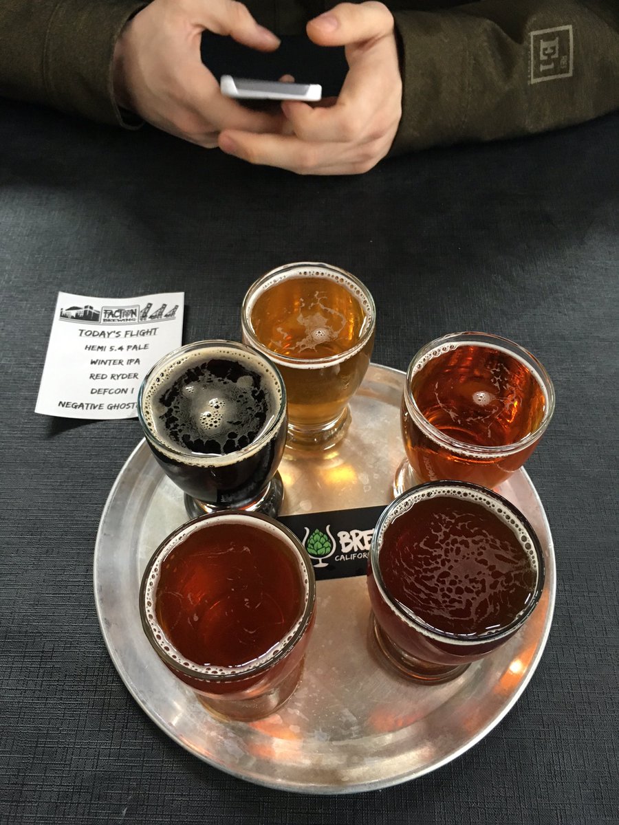 Enjoying this week's flight at <a href="/factionbrewing/">Faction Brewing</a>! #WhatsHoppin