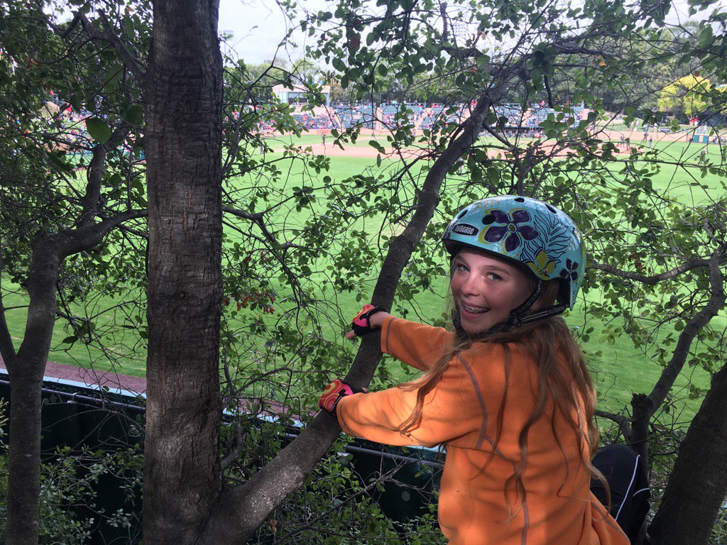 Watching <a href="/StanfordBSB/">Stanford Baseball</a> from the trees in deep right wirh <a href="/EllaOverALL/">Ella Holsinger</a>. Playing a tough game against <a href="/VanderbiltU/">Vanderbilt University</a>