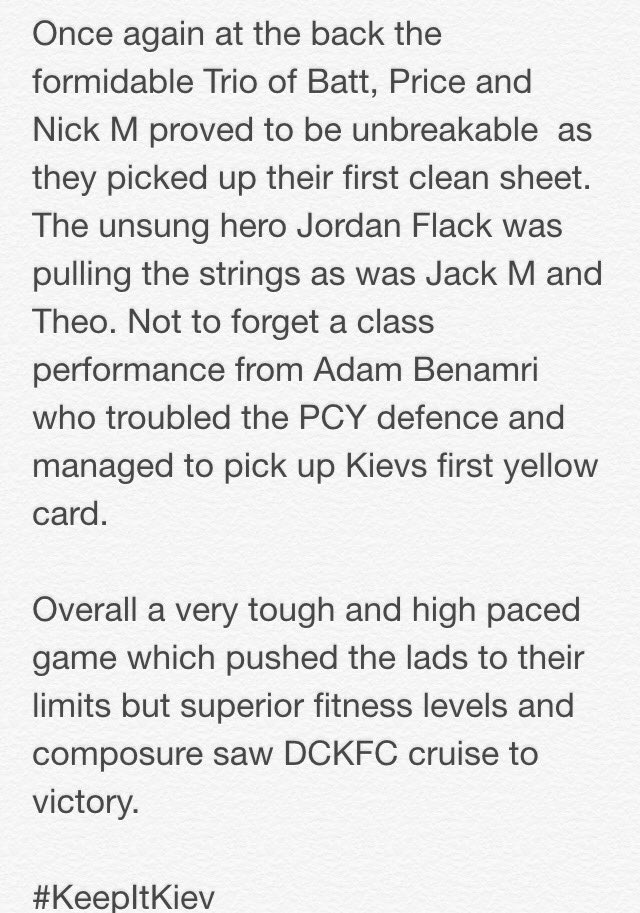 DynamoCKFC's tweet photo. MATCH REPORT https://t.co/l4ou8nSW3s