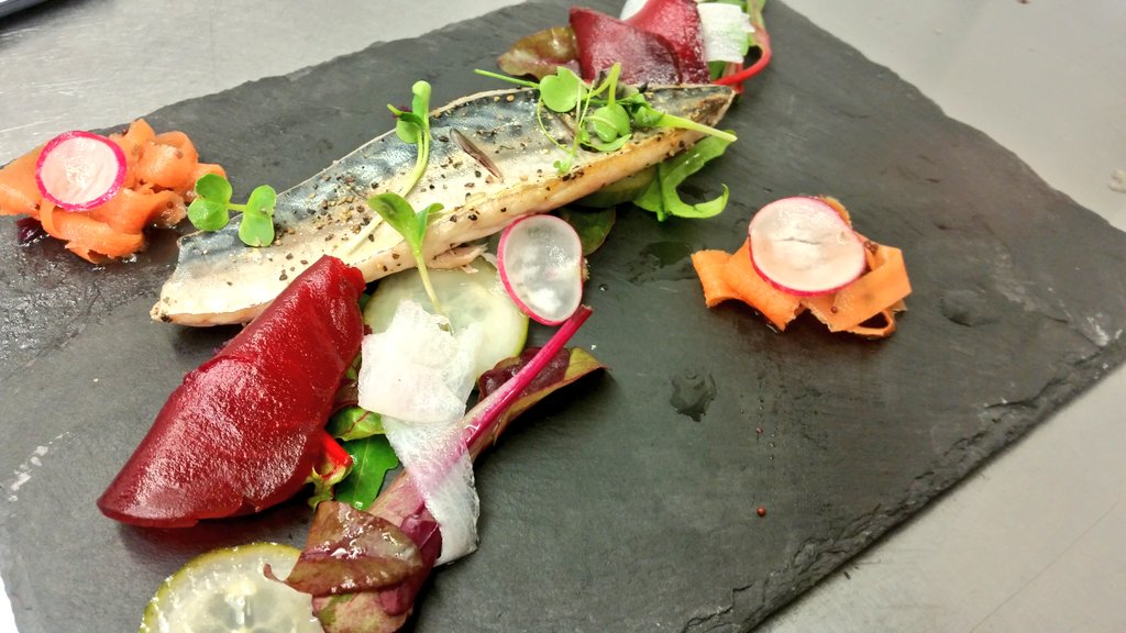Chefnoelk1's tweet photo. Mackerel salad house pickles, #feedyoureyes @tastekerry1 @chefpaulc @neilfergie @KingdomBizHour @Irishfoodparty https://t.co/iJQsayTRC3