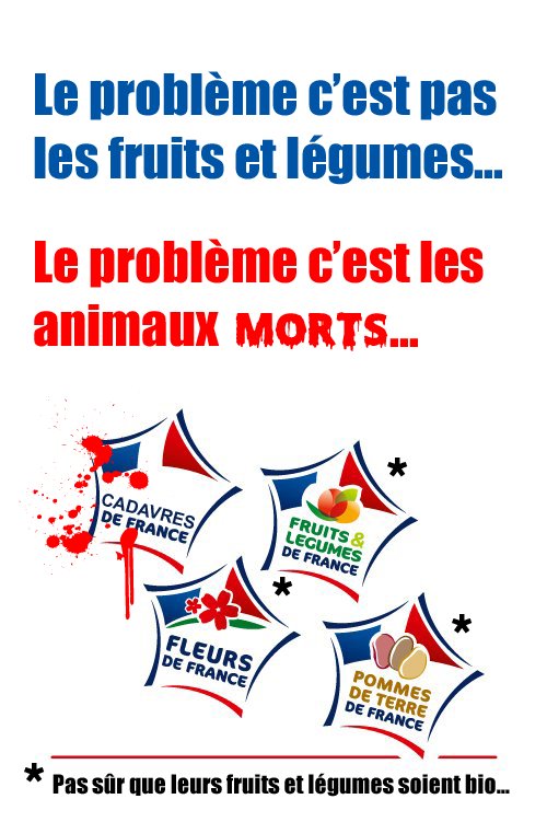 Vegan_Corp's tweet photo. Choose vegetables pecticides free, not choose French cadavers! #ProducedInFrance #ProudOfOurProducers #SIA2016 https://t.co/9Z1FCtWa3K