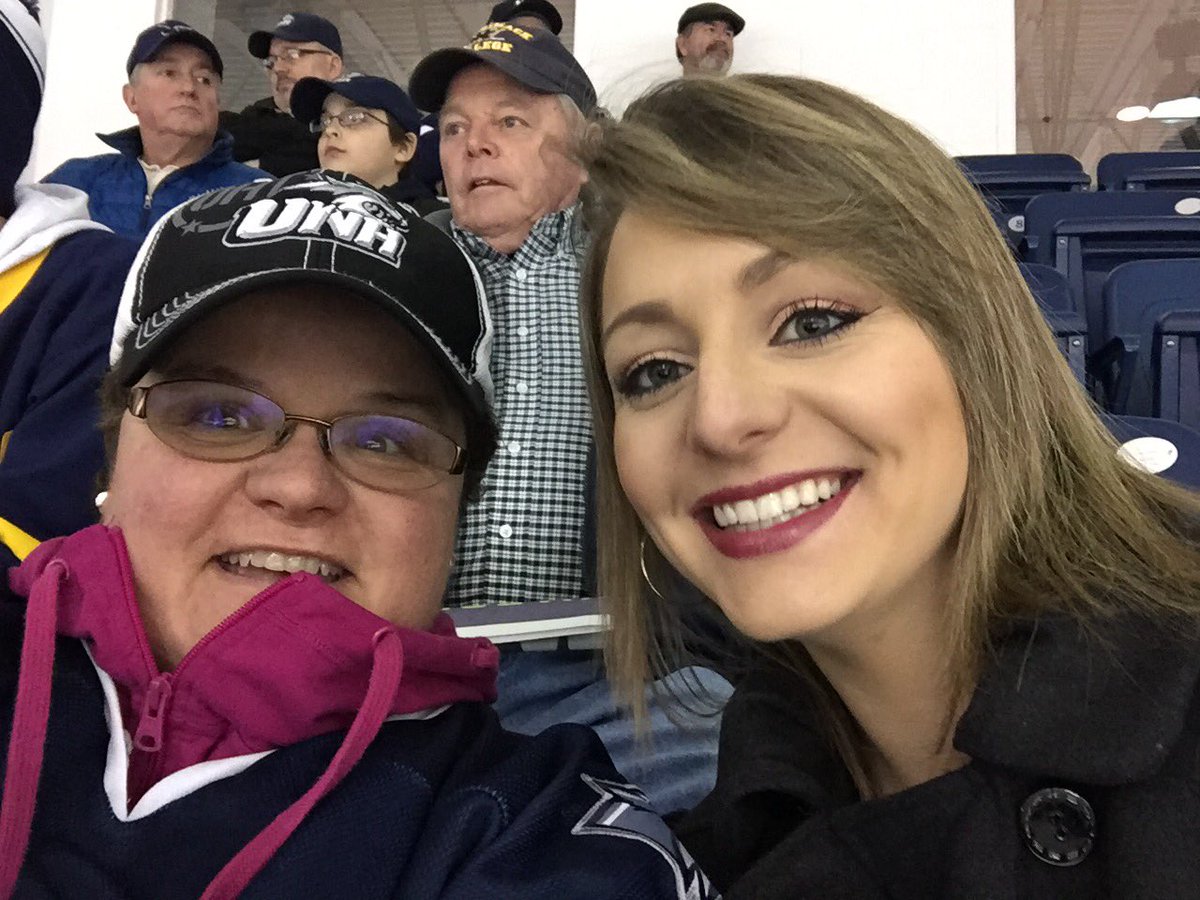 UnhCatFan's tweet photo. Pre game shenanigans #BeatMack @n_dix0n Go 'Cats!!! https://t.co/uQpSTMXual