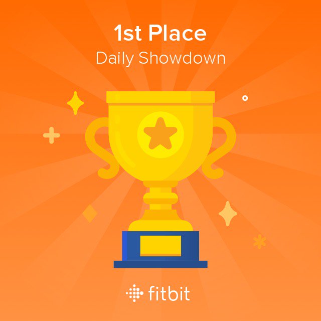 Check out my trophy for getting first place in the Daily Showdown challenge! #Fitbit