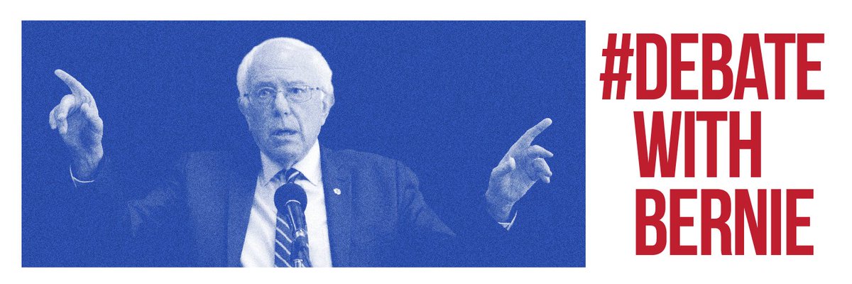 BernieSanders's tweet photo. I've said it since day one: I can't do it alone. Watch the #DemDebate and join the conversation. #DebateWithBernie https://t.co/VZYyLrSIMK
