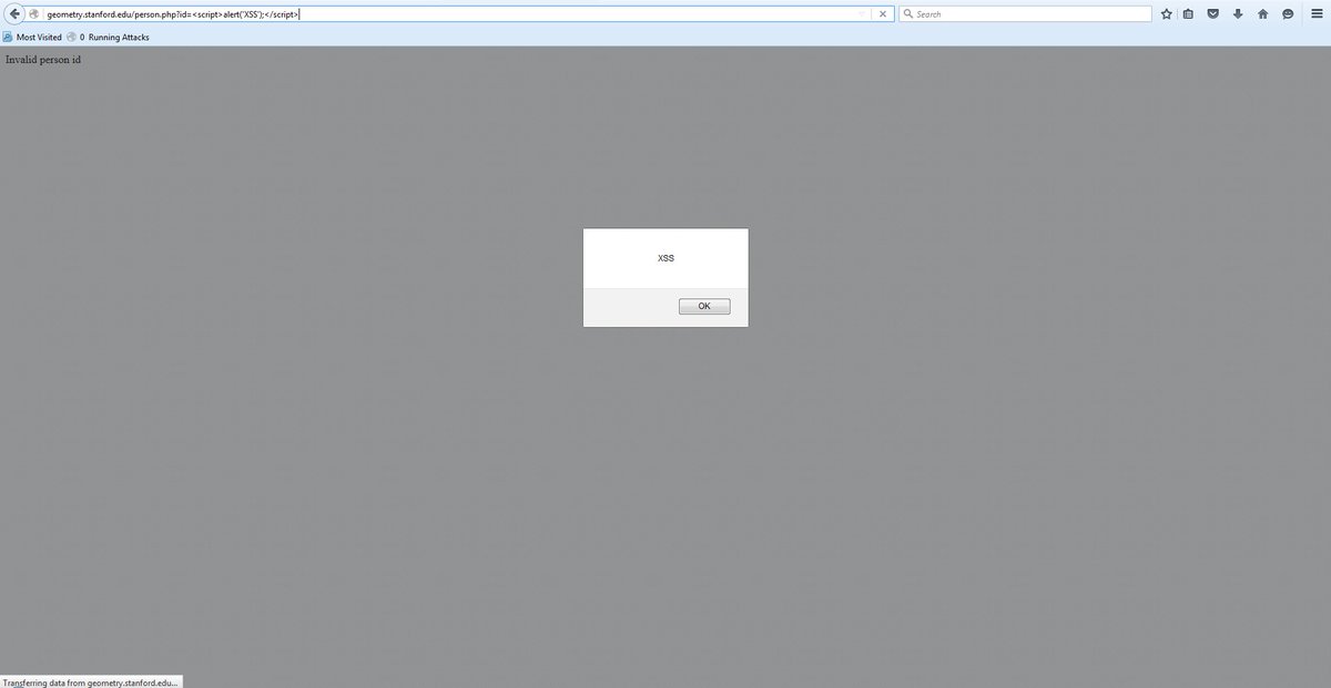 irc_type's tweet image. XSS/SQLi 
@Cyber_War_News 
geometry.stanford.edu/person.php?id=&amp;lt;script&amp;gt;alert(&apos;XSS&apos;);&amp;lt;/script&amp;gt;