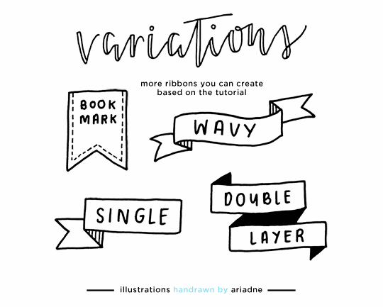 a guide to hand drawing ribbons for all your headers notes and 2d