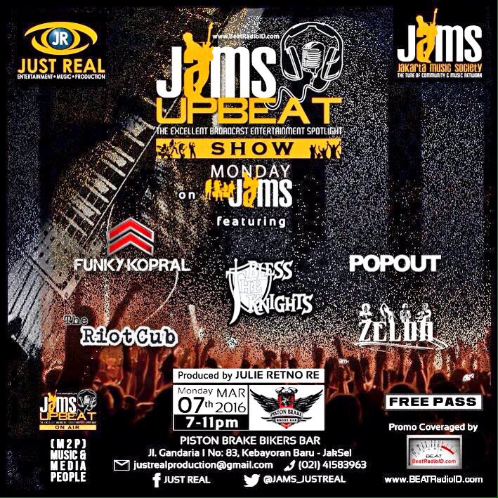 Nanti malam kita main jam 8 malam di Piston brake bikers bar Gandaria, acara nya gratissss. Merapaaats!!