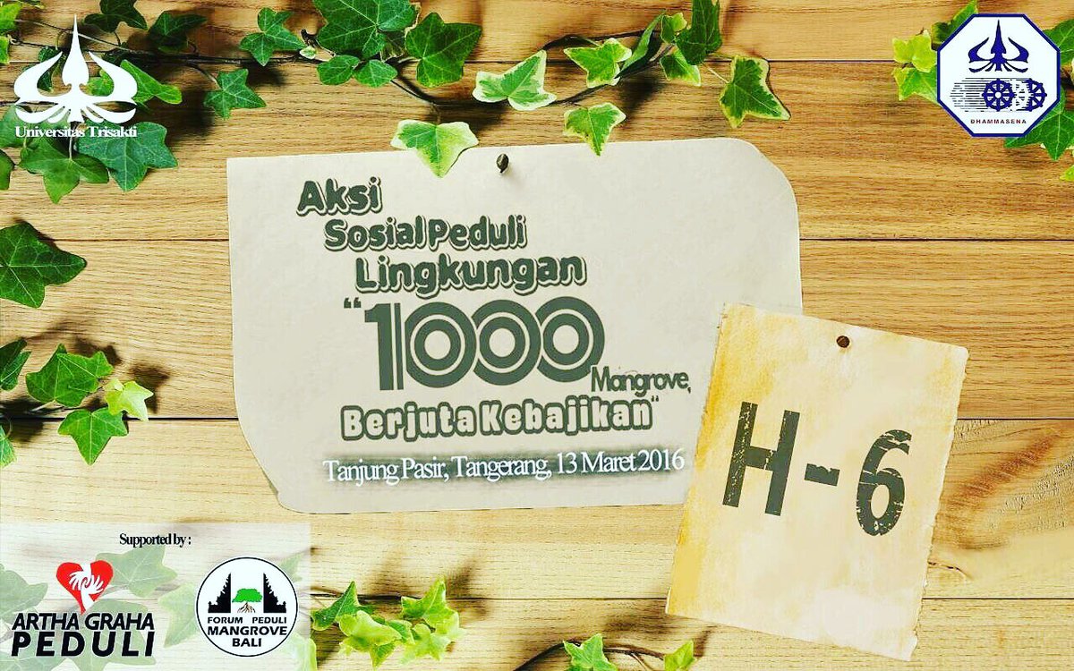 H-6 Aksos Peduli Lingkungan 1000 MANGROVE, BERJUTA KEBAJIKAN bersama dgn <a href="/agpeduli/">Artha Graha Peduli</a> &amp; didukung o/ <a href="/MangroveCare/">Mangrove Care Forum</a>