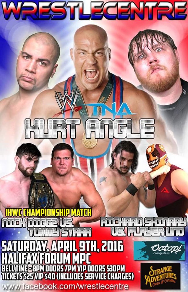 116Bre's tweet photo. @WWE 's #KurtAngle Is Making Way To #Halifax #NovaScotia
#MainEventing @WrestleCentre 's IFWA #Champion @jp_simms https://t.co/jR6BWKyAau