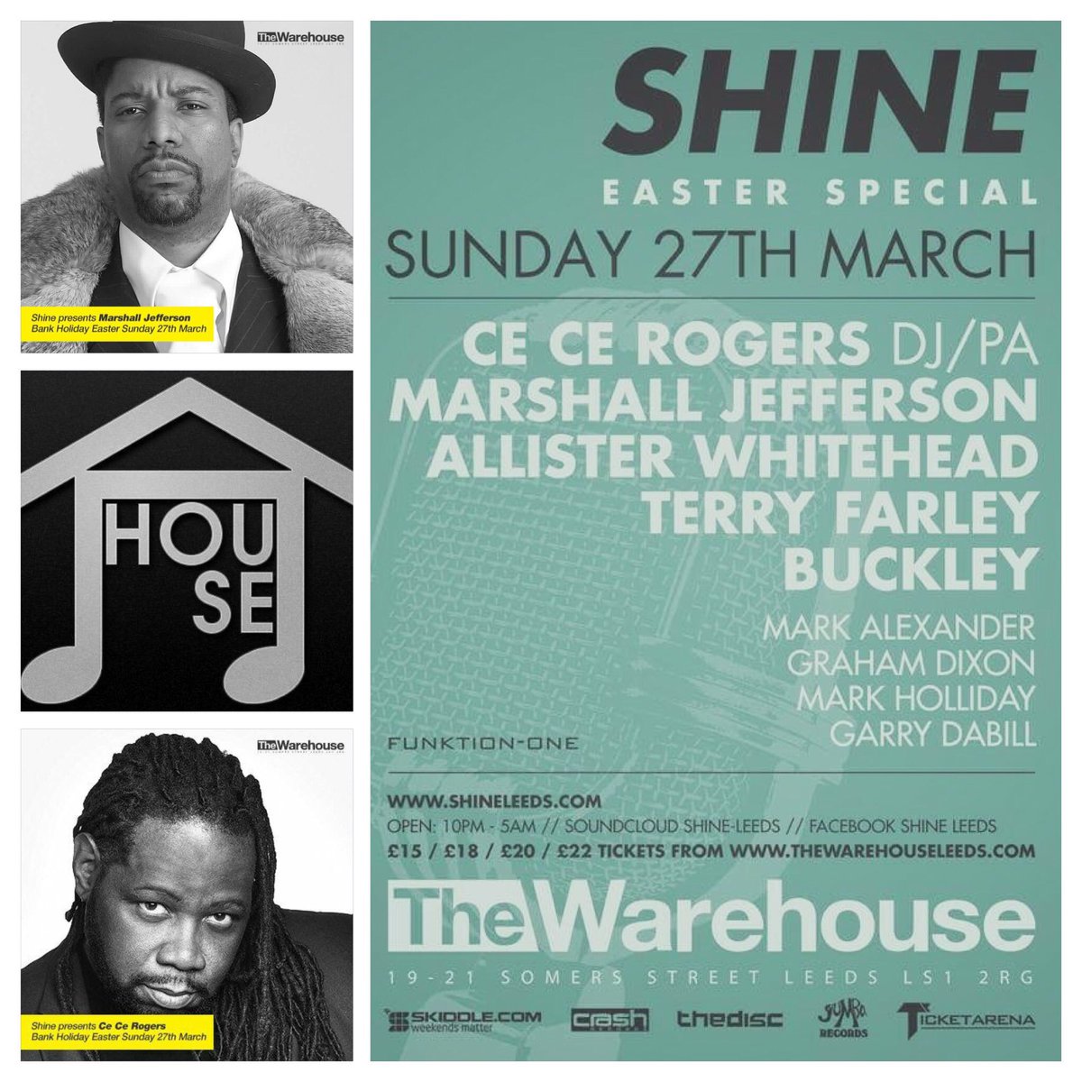 QueBee1913's tweet image. #cecerogers #marshalljefferson #housemusic #legends #Shine #EasterSpecial #March27 #TheWarehouse
