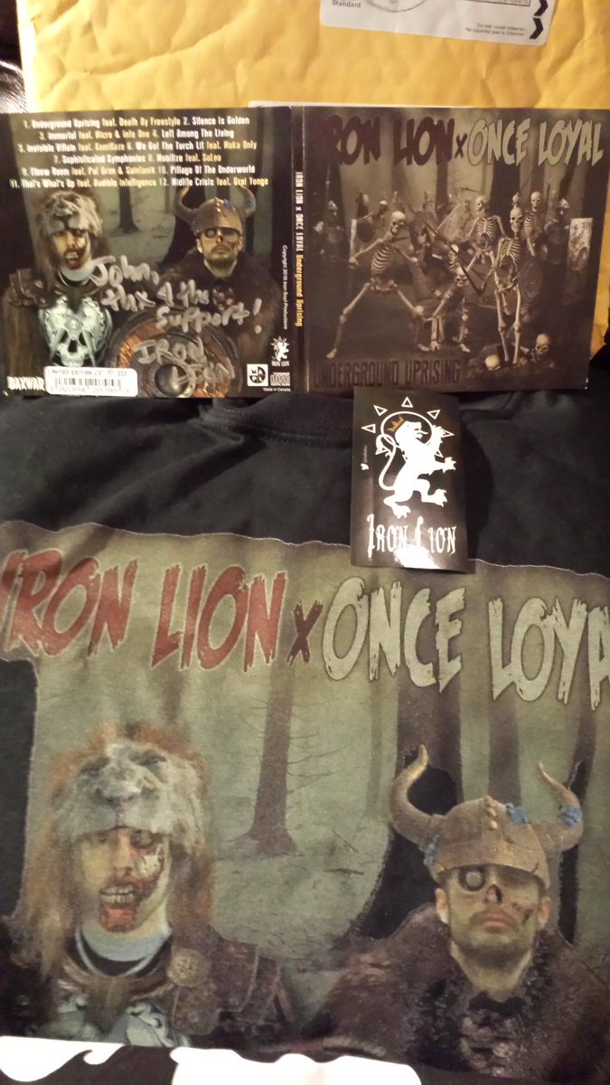 johnphipps5's tweet photo. Got my @ironlionkza @OnceLoyal disc and tee....get this cd,great music. @BAXwarriors and @BattleAxeDimes https://t.co/ZBtSxAmYLI