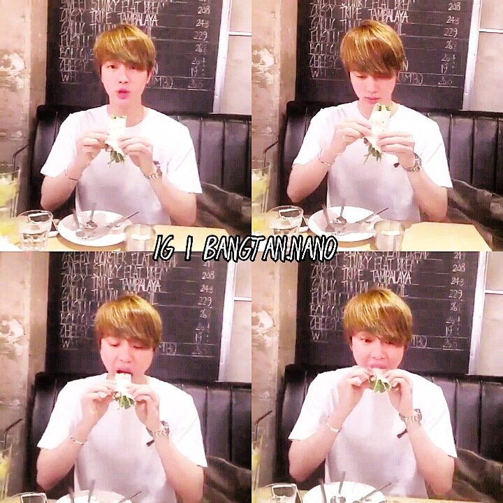bangtan_nano's tweet photo. [CAP] JIN TWITTER UPDATE #eatingjin #eatjin #btscapture @BTS_twt https://t.co/PpINv8r4RQ