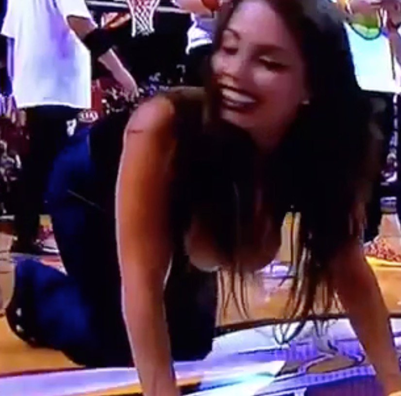 Robert Littal BSO on X: HEAT Fan's Boobs Almost Fall Out of Her Top During  Baby Race (Video)   / X