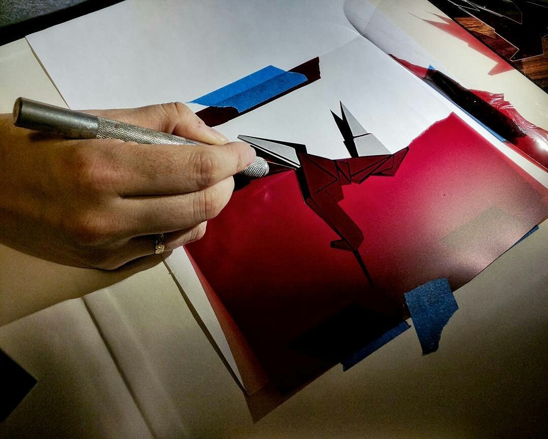 tracieching's tweet photo. #Rubylith assignment for my #silkscreen class at @CorcoranGW. #continuingeducation https://t.co/c9fwfmDTqo