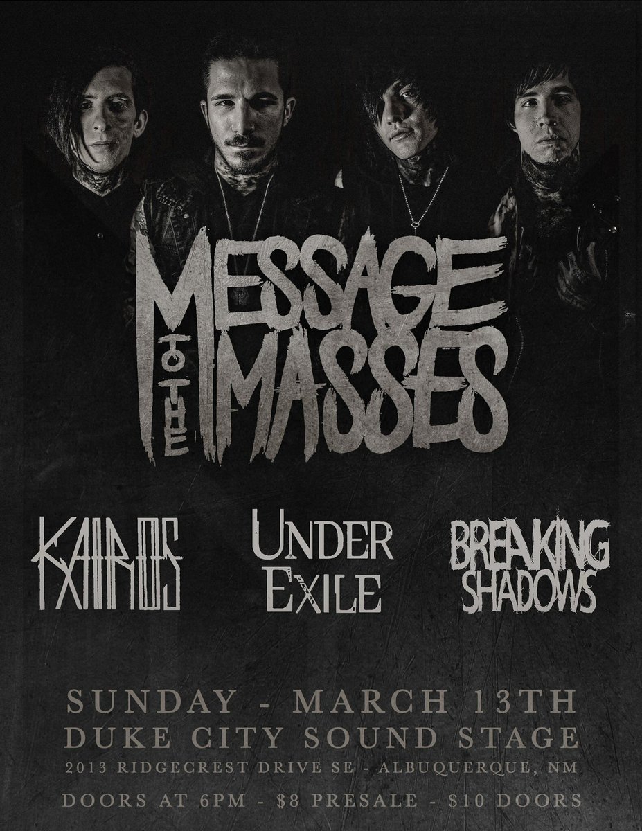 ShadowsBreaking's tweet image. Playing with @MessageTTMasses on Sunday!! Hope to see you there 🤘