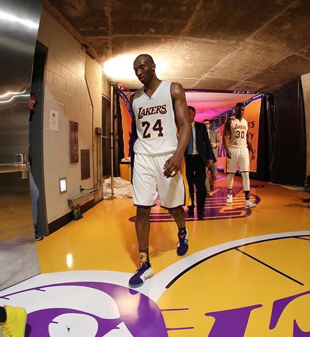 lastridewith24's tweet photo. The day the @Lakers wear custom @kobebryant socks they shock the world with a win over the @warriors #futuresocks? https://t.co/ChJSXsrw1O