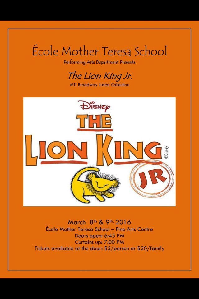Mindful_Maria's tweet photo. If you are in the #sylvanlake area, you should come see the @EMTSRDCRS production of The Lion King Jr. March 8/9! https://t.co/sYSrAr7tT0