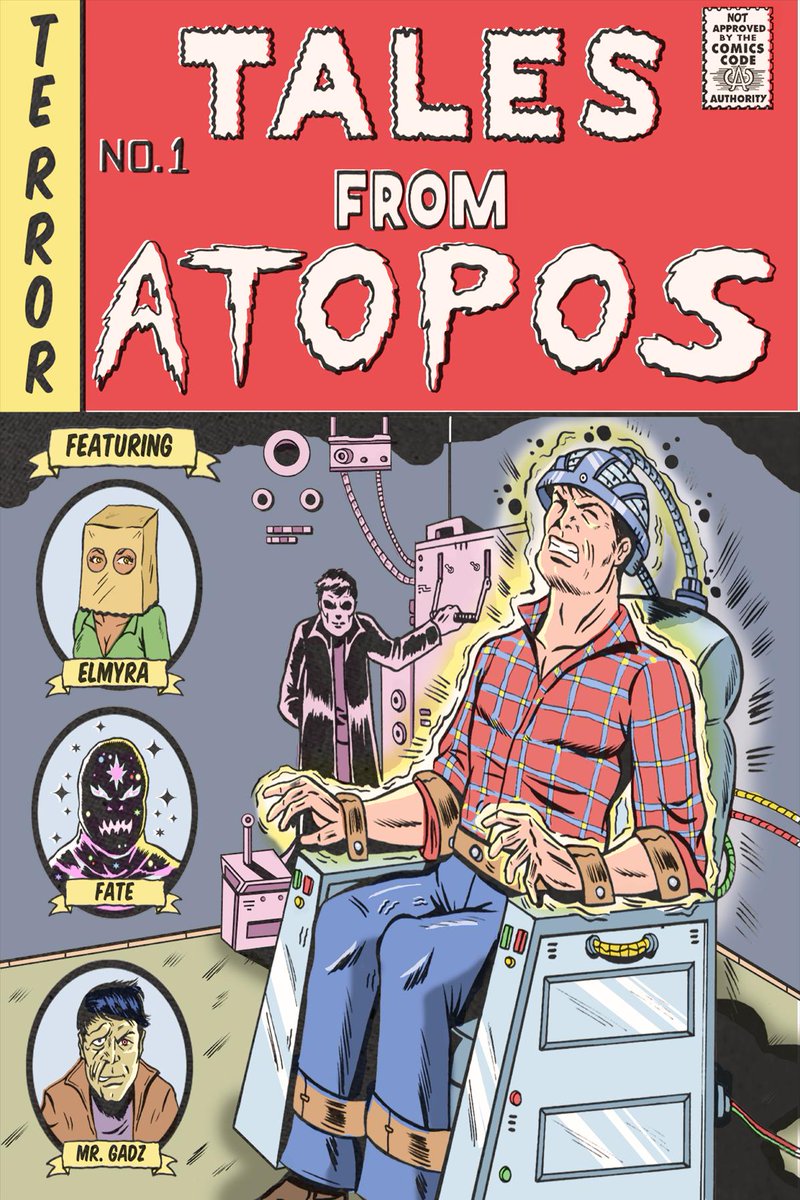 THarrisonComix's tweet photo. Cover for my upcoming comic, Tales from Atopos.Cover art by Adolfo Nunez. Coming this summer #comictalk #indiecomics https://t.co/7VqX85UcFn