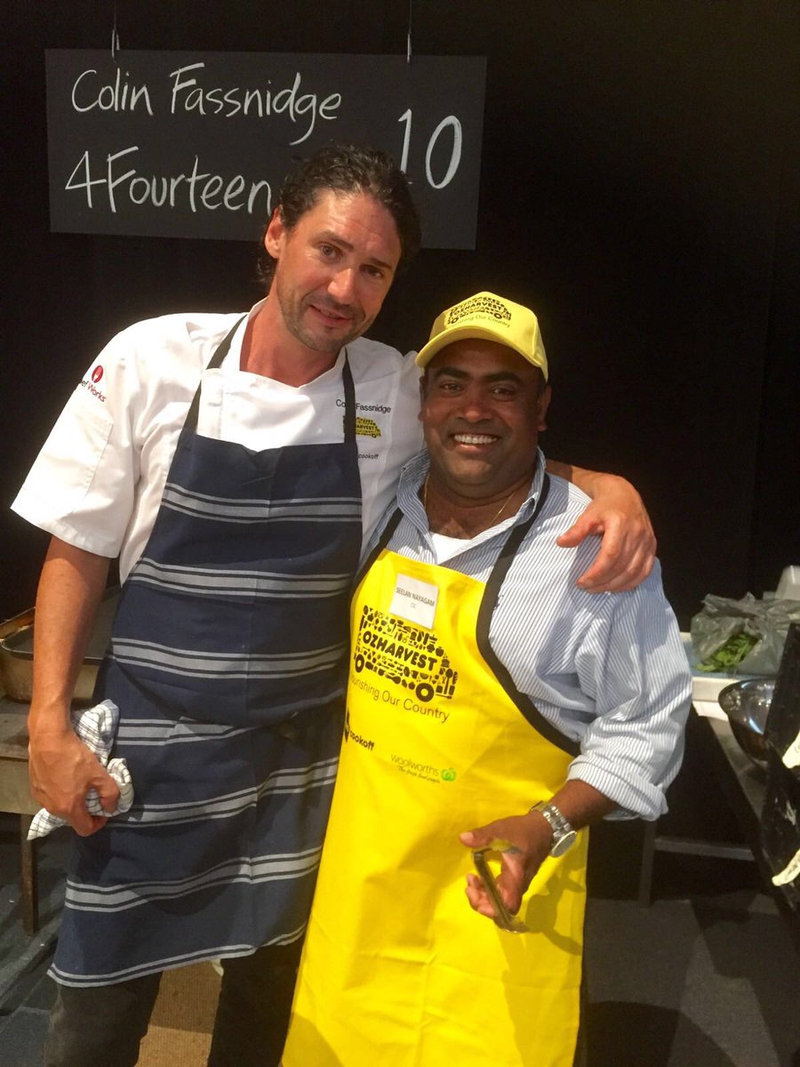 AdiiinaS's tweet photo. @CSCAustralia CEO Seelan cooking up a storm with @Fassnidge73 at @OzHarvest #CEOCookOff https://t.co/WmDYvE45fC
