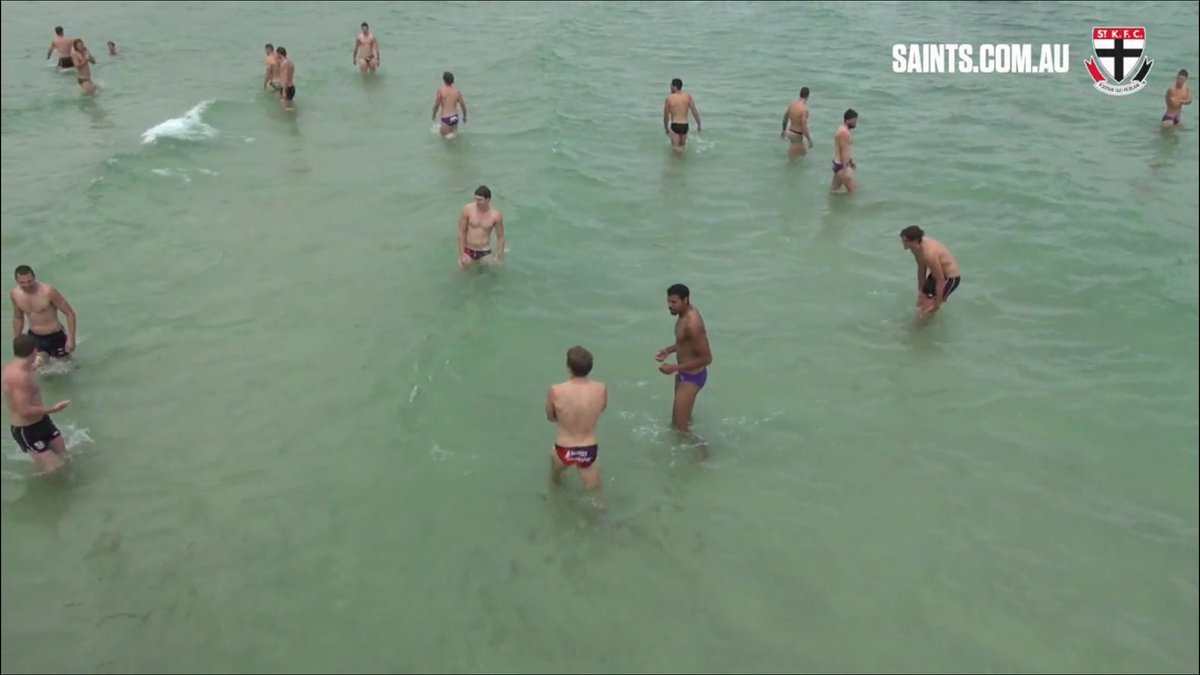 Dr_Saintsman's tweet photo. #NABCup and @stkildafc Saints take to the field in Mackay 😜 #alittlebitdamp https://t.co/Z43vgewSJv