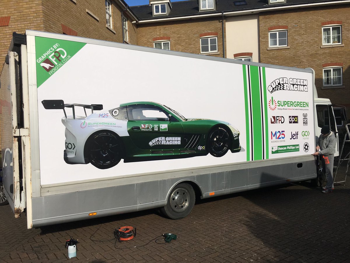 BenGreenRacing's tweet photo. Thanks to sponsor @fp_digital for the graphic design &amp; wrapping on the #supergreenracing transporter. @Ben_Green22 https://t.co/ZhCjB0Jbbr