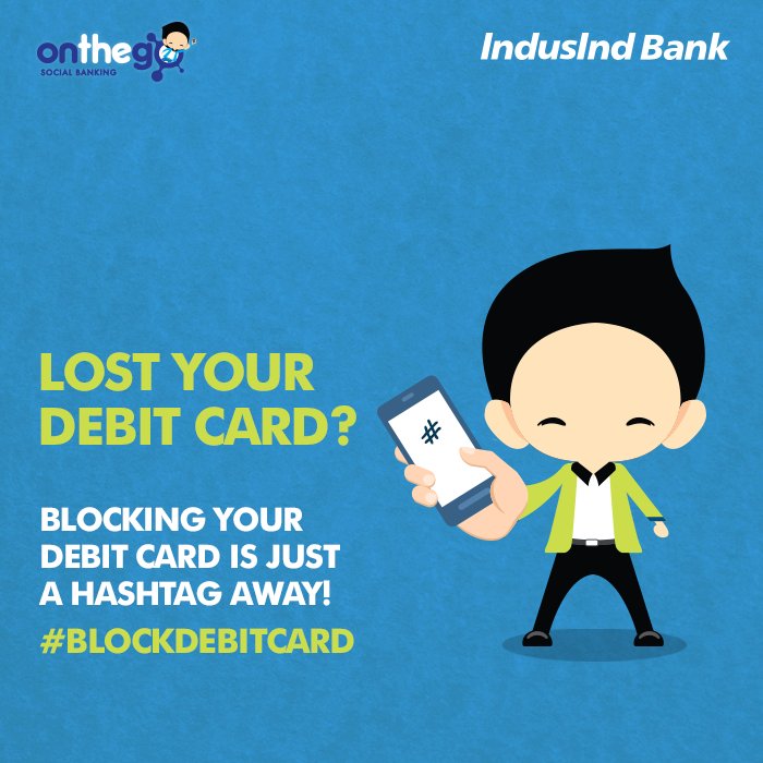MyIndusIndBank's tweet photo. Register here &amp; DM ‘#BlockDebitCard <last 4 digits of the Debit Card>' to block your card https://t.co/Nfjo8ULyNw https://t.co/sQVocUgCza