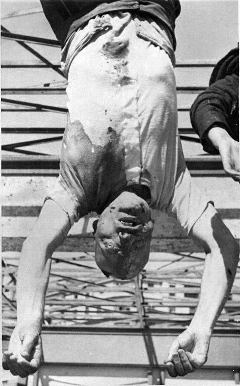 williesband's tweet photo. Hitler ended shot &amp; burnt crisp. Mussolini didn't look good hung by his ankles &amp; beaten to a pulp. #Fascists https://t.co/rooRKtYC9B