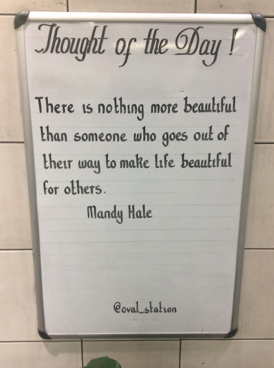Oval_station's tweet photo. Monday 7th March Thought Of The Day From Oval Station https://t.co/BOCpKnoo3u