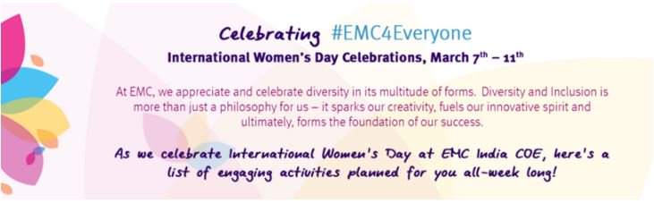 MudassirM1's tweet photo. Women's Day Celebrations @EMCIndia Today join us for an EPIC “Walk of Solidarity”! #EMC4Everyone https://t.co/E0xhW9PrIQ