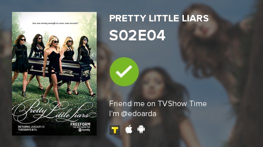 ajonaticdream's tweet photo. I've just watched episode S02E04 of Pretty Little Liars! https://t.co/ZOGjElK2Mz #PLL #tvshowtime https://t.co/qIM0PIp2e9