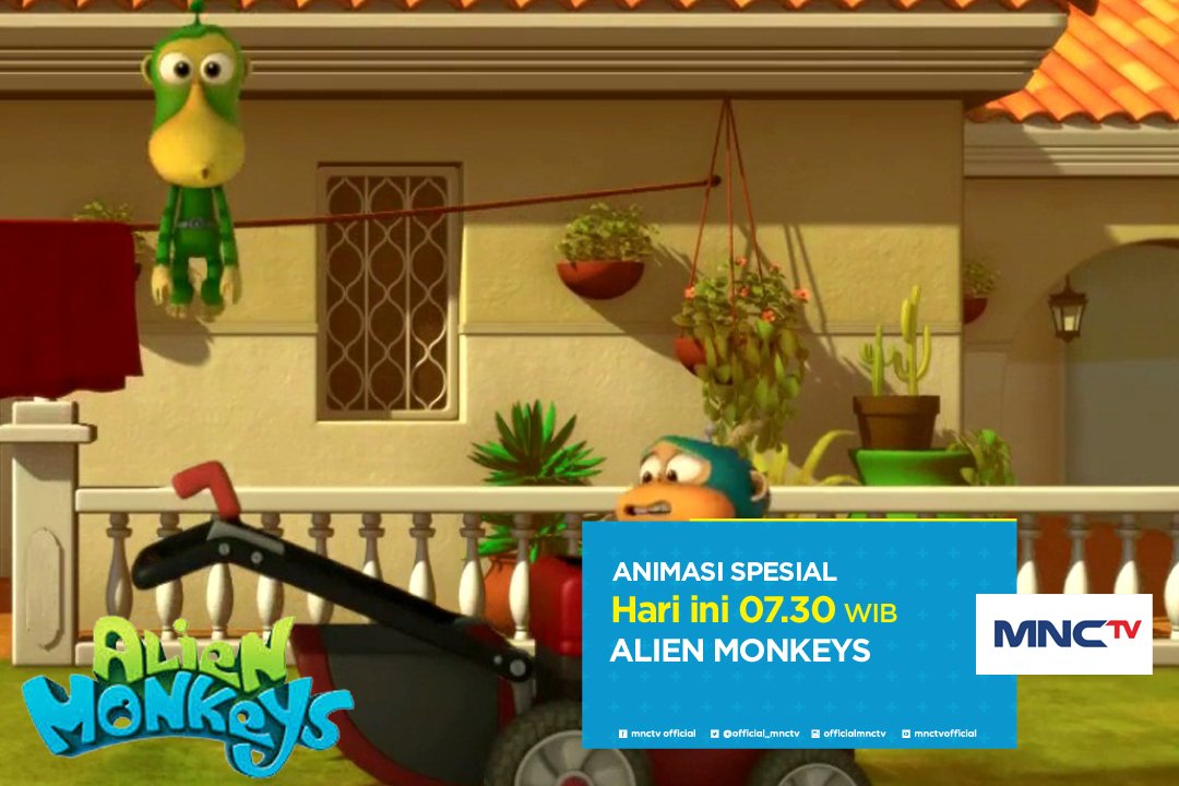 Official_MNCTV's tweet photo. Pagimu makin ceria kalau main bareng si lucu #AlienMonkeys pagi ini! Yuk tonton pkl 07:30 #AnimasiSpesial https://t.co/E2Lp760pXl