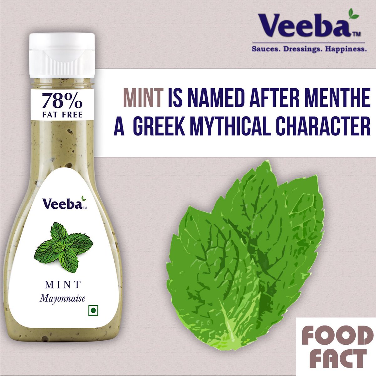 veeba_in's tweet photo. Did you know! Mint was named after Menthe a #Greek #MythicalCharacter.
#VeebaFoods #Foodie #MintMayonnaise https://t.co/TnjM5FSScv
