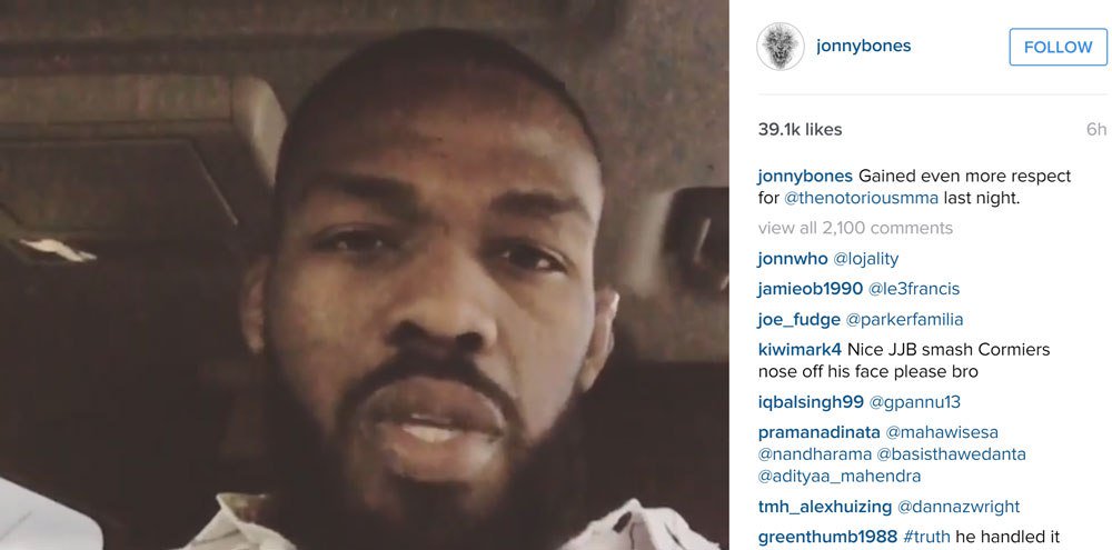 MMALatestNws's tweet photo. Jon Jones on Conor McGregor’s loss: “In a way, he won” https://t.co/BsWDoidJIg https://t.co/A0EWGVUNLk