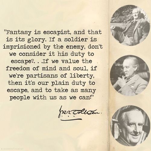 TNiazi16's tweet photo. J.R.R Tolkien on #fantasy. I so want to hang this in my room ❤️❤️❤️ https://t.co/gXLvdWBugU