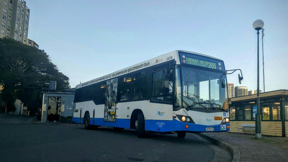 Sydney Buses Willoughby 2070 Volvo B12BLE Euro 5/Custom Coaches CB60 Evo II on 6:55pm... swarmapp.com/c/5KTSIwQcOFB