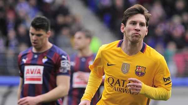 The9couk's tweet photo. Eibar 0-4 Barcelona: Lionel Messi nets double in easy win: https://t.co/3gyZzpiss5