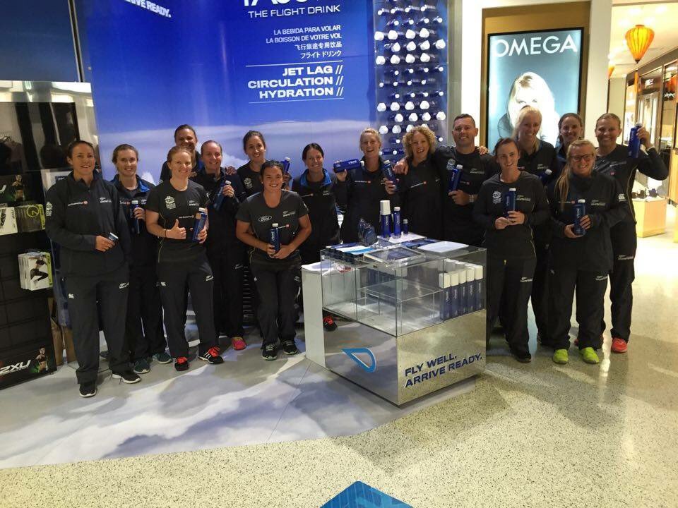 KT_Perky's tweet photo. Massive shout out to Aaron &amp; his @fly1above crew for sorting out the @WHITE_FERNS ahead of our flight to @2016wt20 https://t.co/lGaUyUwtnh