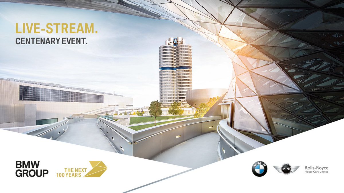 BMWGroup's tweet photo. Live: Don't miss our Centenary Event starting at 3:00 pm CET: https://t.co/DSbw3L36d0. #BMWGroup #next100 https://t.co/CJ4Cbjt6BO