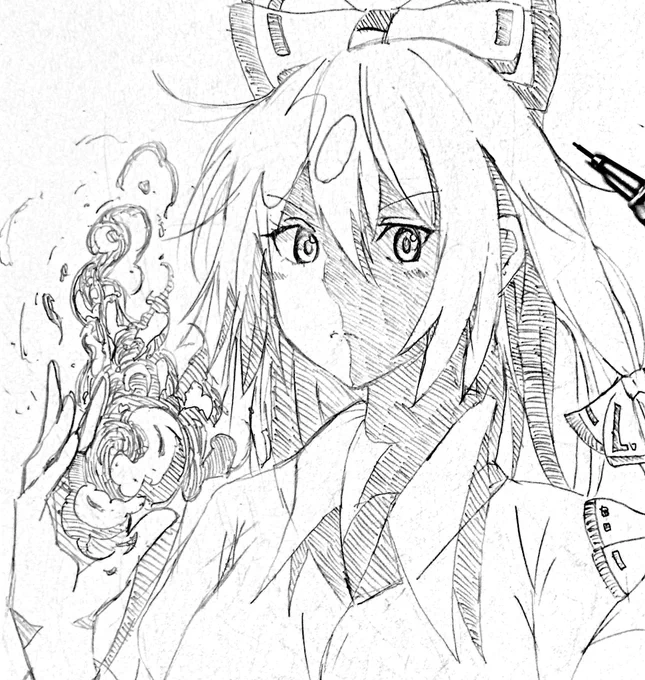 #深夜の真剣お絵描き60分一本勝負
妹紅さん 