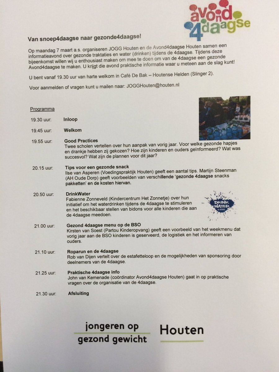 JoggHouten's tweet photo. Van snoep4daagse naar gezonde4daagse! Kom naar de info avond met @A4dHouten @VPHouten en @albertheijn Houten! https://t.co/KW55OIRwz7
