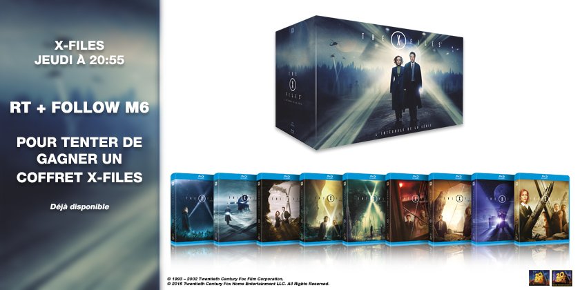 M6's tweet photo. Tentez de gagner le coffret Blu-Ray des 9 premières saisons de #XFiles et rdv demain soir ➡ https://t.co/oGu22OGoXc https://t.co/XfvOQg6qAI
