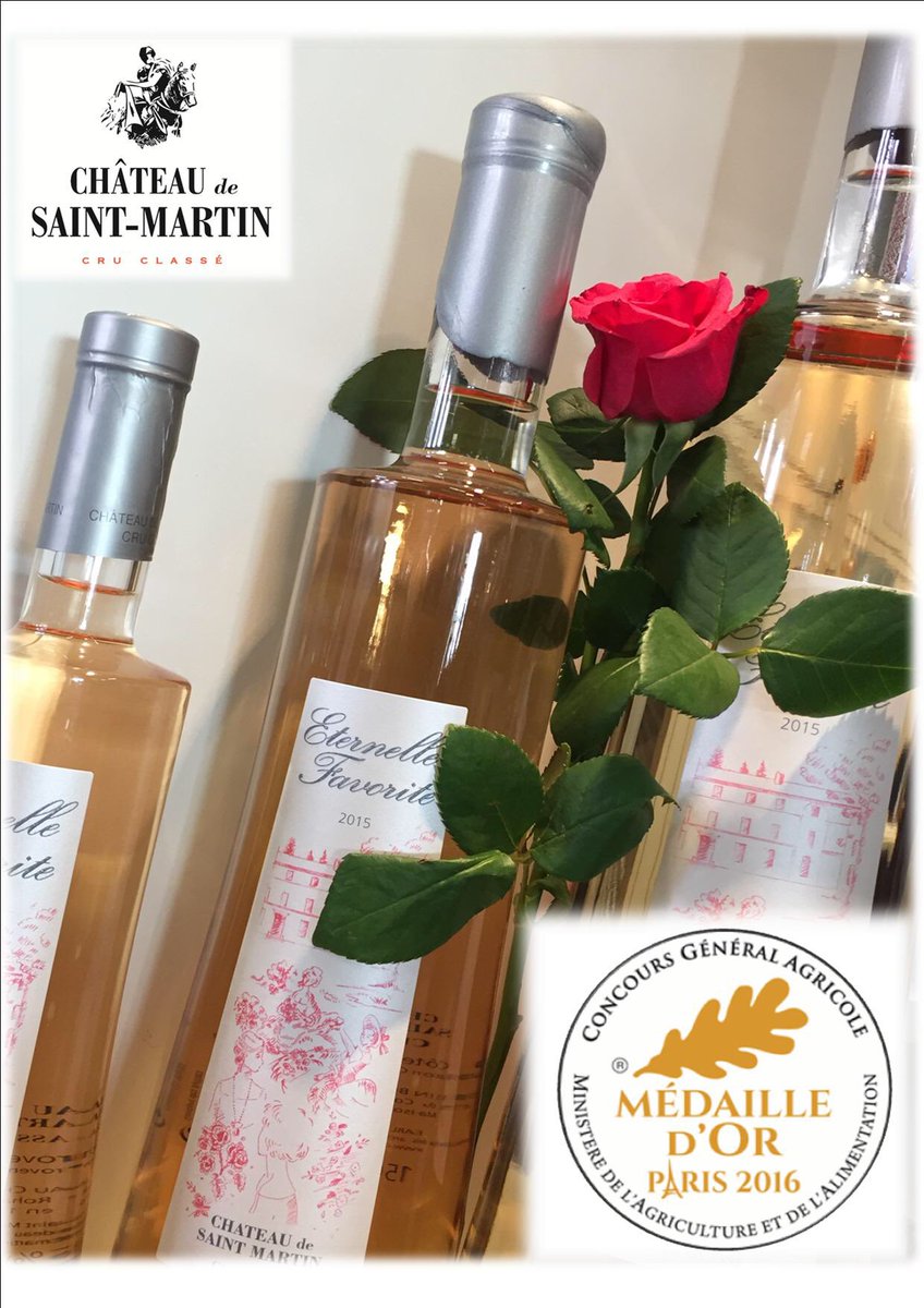 ch_saintmartin's tweet photo. Heureux! Médaille d'Or au #CGA pour notre Éternelle Favorite rosé 2015 ! Le bronze pour la Grande Réserve Rosé 2015 https://t.co/jonXDA8oZB