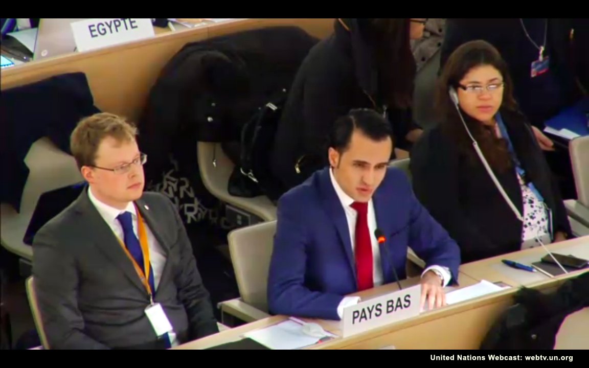 YouthDelegates's tweet photo. Our dear dutch colleague @sabdullahVN speaking at Human Rights Council @UNGeneva 👏👏👏 https://t.co/SRtBUBq4n8
