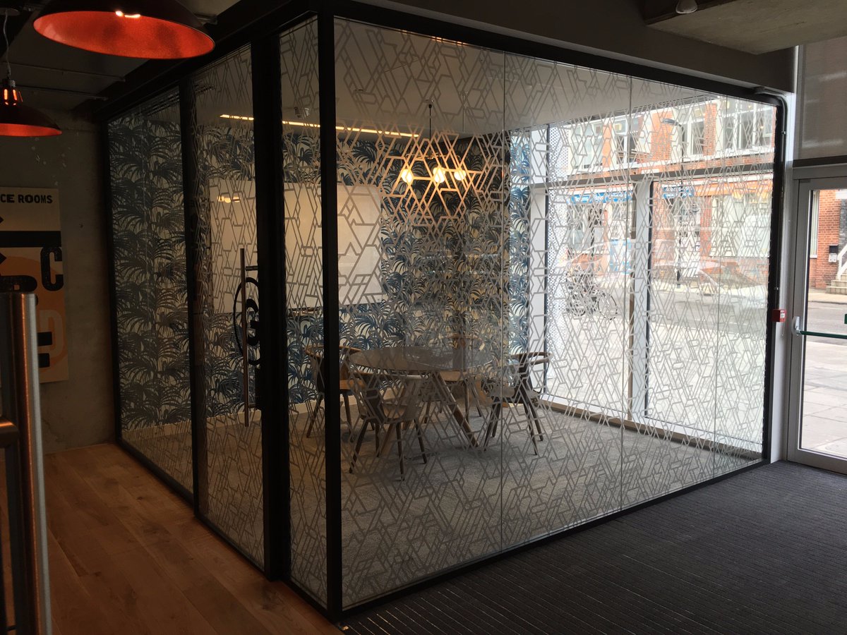 PartitionG's tweet photo. DDA dots, privacy banding &amp; digital print gives the finishing touch this rapidly-growing London business deserves! https://t.co/ODFV5U6RMj
