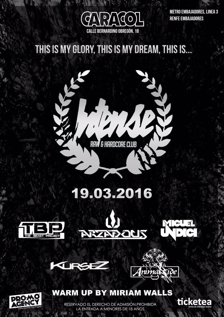 Seguímos con entradas a 8 euros! ¿Aún no tienes la tuya? Pidenosla o a tu rrpp de confianza! El sabado 19 HARD! 😲