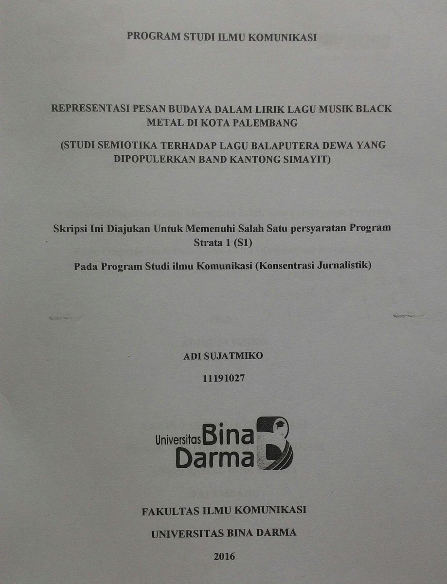 Lagu Balaputra Dewa diriset "Representasi Pesan Budaya Lirik Musik Black Metal" di Palembang #skripsiantimainstream