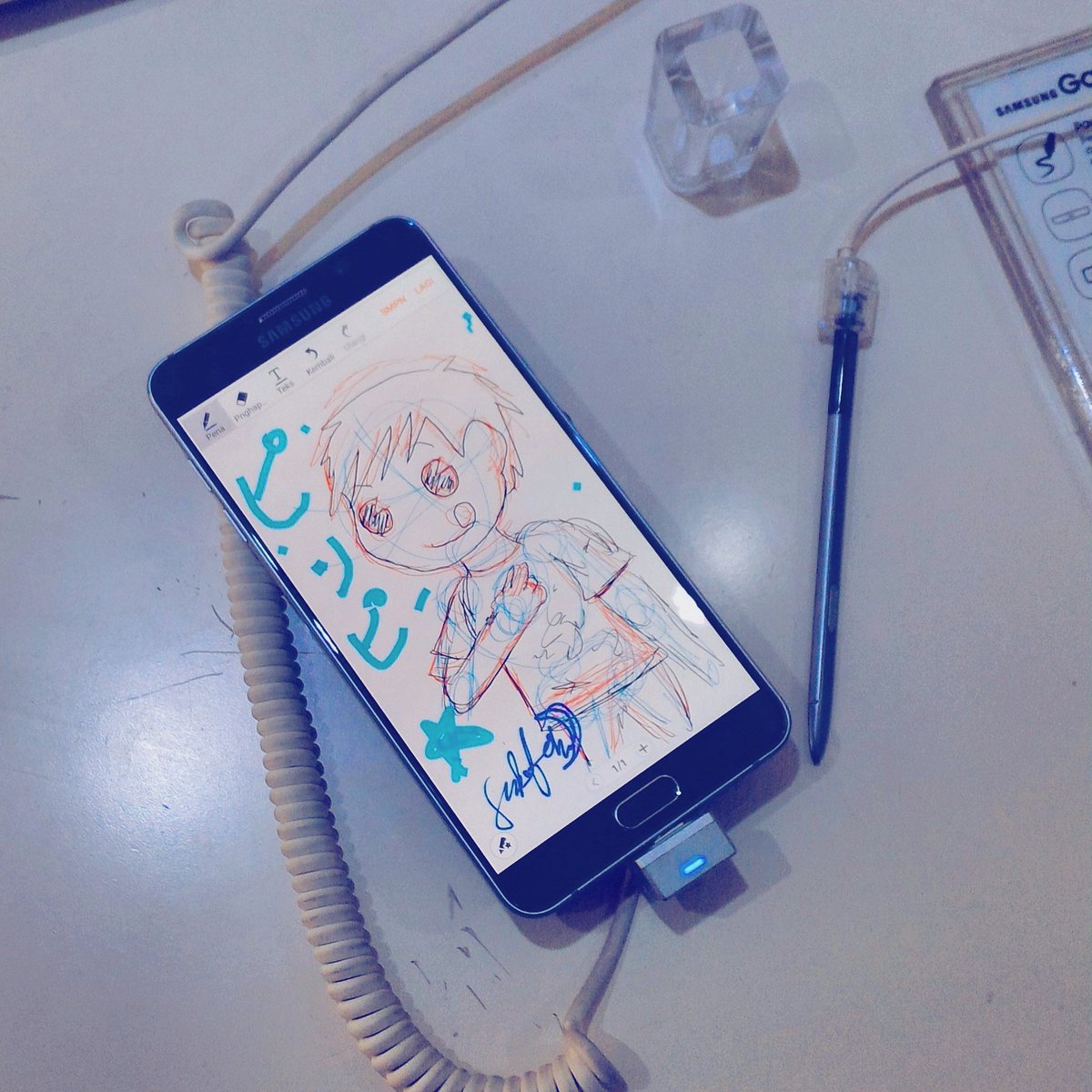 azarassey's tweet photo. #StartWithNote5 x #アキラコンチネンタルフィーバー 
@akira0092 drawn in @SamsungMobile #GalaxyNote5 by Yours Truly. https://t.co/oVVckP8gca